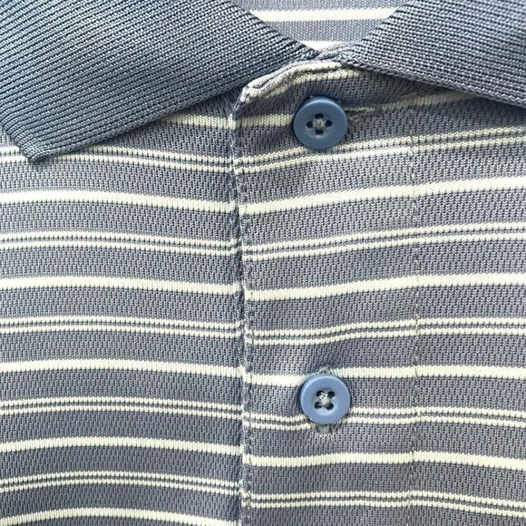 Croft & Barrow Men's 2-Button Golf Polo Shirt Se XXL in Blue Stripes Activewear - Picture 5 of 13